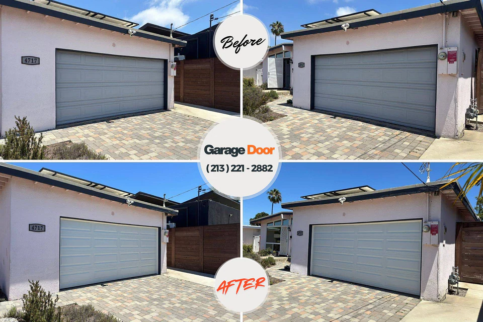 Before and after: garage door repair Sand Lake, MI